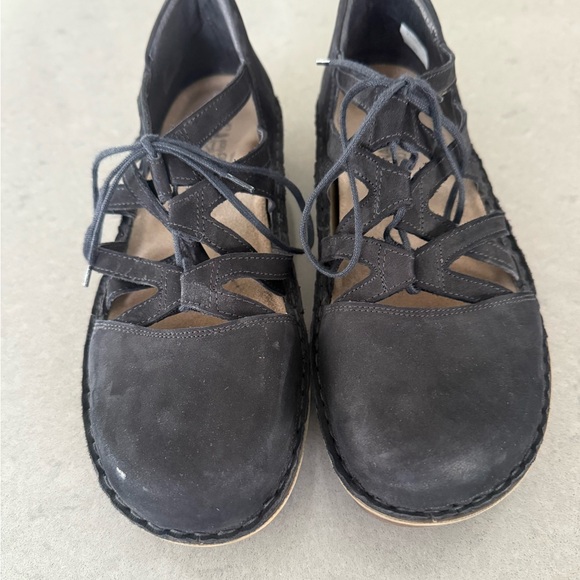 Naot Women's Black Suede Calathea Wedge Size 39/8 - Picture 3 of 10